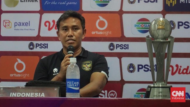 Pelatih Timnas Indonesia U-16 Bima Sakti meminta suporter untuk bersikap sportif saat menghadapi Vietnam pada final Piala AFF U-16 2022.