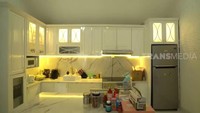 <p>Dapur sederhana yang didominasikan warna putih ini juga tampak elegan menggunakan keramik marmer, ya Bunda. (Foto: YouTube TRANS7 OFFICIAL)</p>