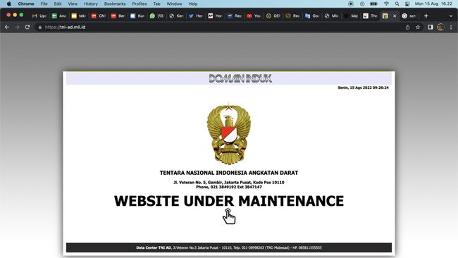 Kadispenad TNI AD mengatkaan tim cyber telah menangani peretasan yang terjadi pada situs resmi Kostrad.