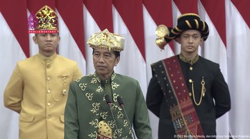 Pidato Presiden Joko Widodo pada Sidang Tahunan MPR-RI dan Sidang Bersama DPR RI dan DPD RI Tahun 2022. (Tangkapan Layar via Youtube Sekretariat Presiden)