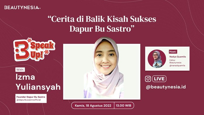 Founder Dapur Bu Sastro Berbagi Cerita Inspiratif di B-Speak Up!