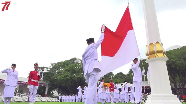 Upacara Peringatan Detik-Detik Proklamasi Kemerdekaan RI, 17 Agustus 2022. (Tangkapan Layar Youtube Sekretariat Presiden RI)