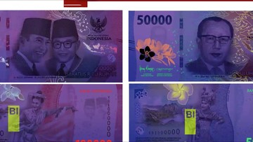 Penguatan unsur pengamanan Ultra Violet (UV) pada Uang Rupiah Kertas Emisi 2022. (Dok. BI)