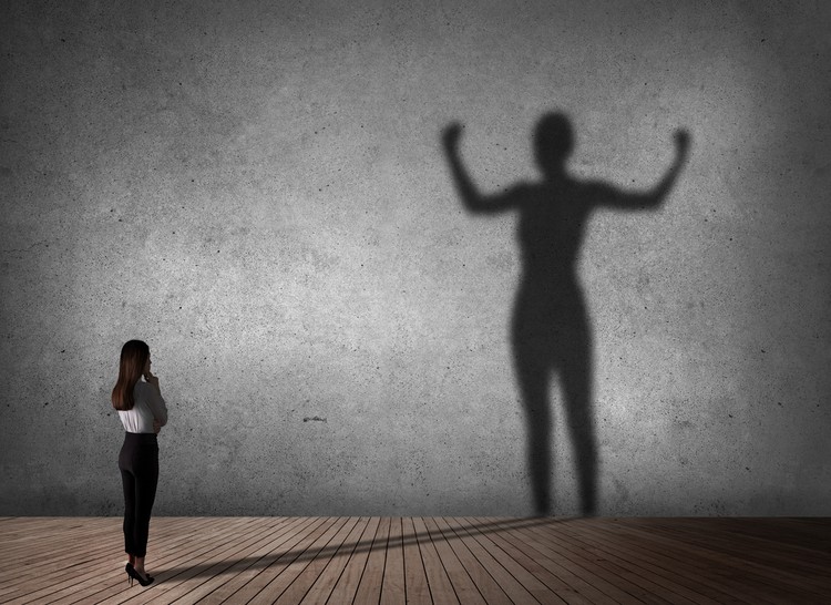 Businesswoman powerful of shadow.