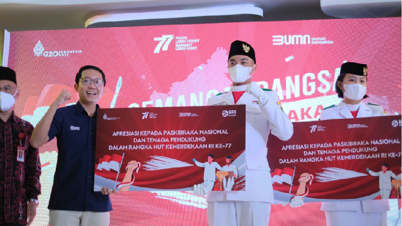 Dalam rangka memaknai Hari Kemerdekaan Republik Indonesia (RI) yang ke-77, BRI memberikan apresiasi kepada 68 Paskibraka