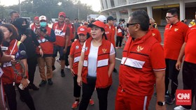Puan-Hasto Lari Bareng Wartawan di GBK