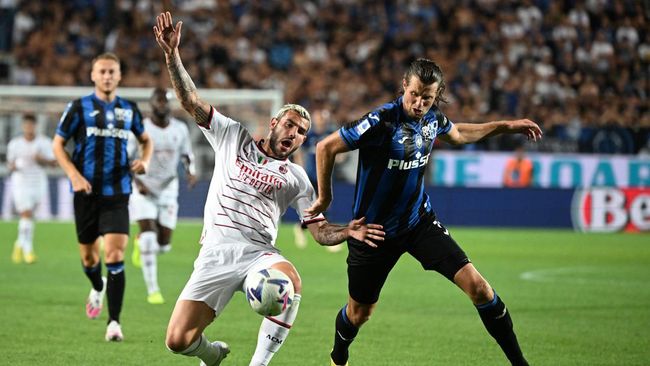 Duel Atalanta vs AC Milan dalam laga Liga Italia berakhir imbang 1-1, Senin (22/8) dini hari WIB.
