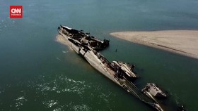 VIDEO: Sungai Danube Serbia Kering sampai Bangkai Kapal Nazi Terlihat