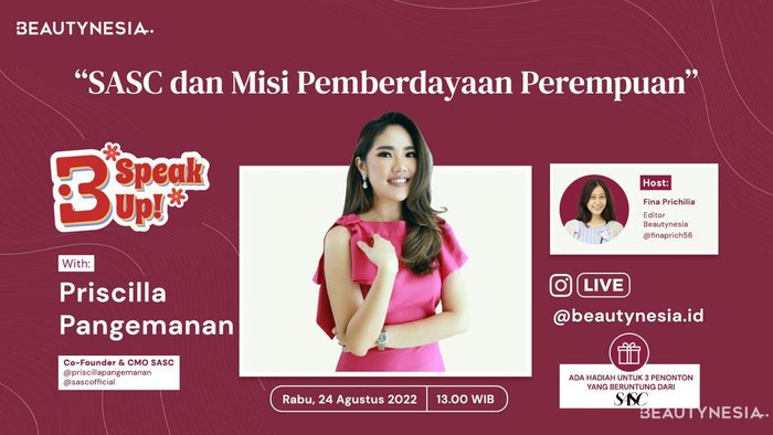 Priscilla Pangemanan Jadi Pembicara di B-Speak Up! Jangan Lupa Nonton Priscilla Pangemanan Jadi Pembicara di B-Speak Up! Jangan Lupa Nonton