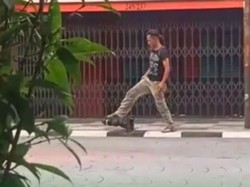 Viral, Aksi Pria Tendang-Curi Bollard di Trotoar Surya Kencana Bogor