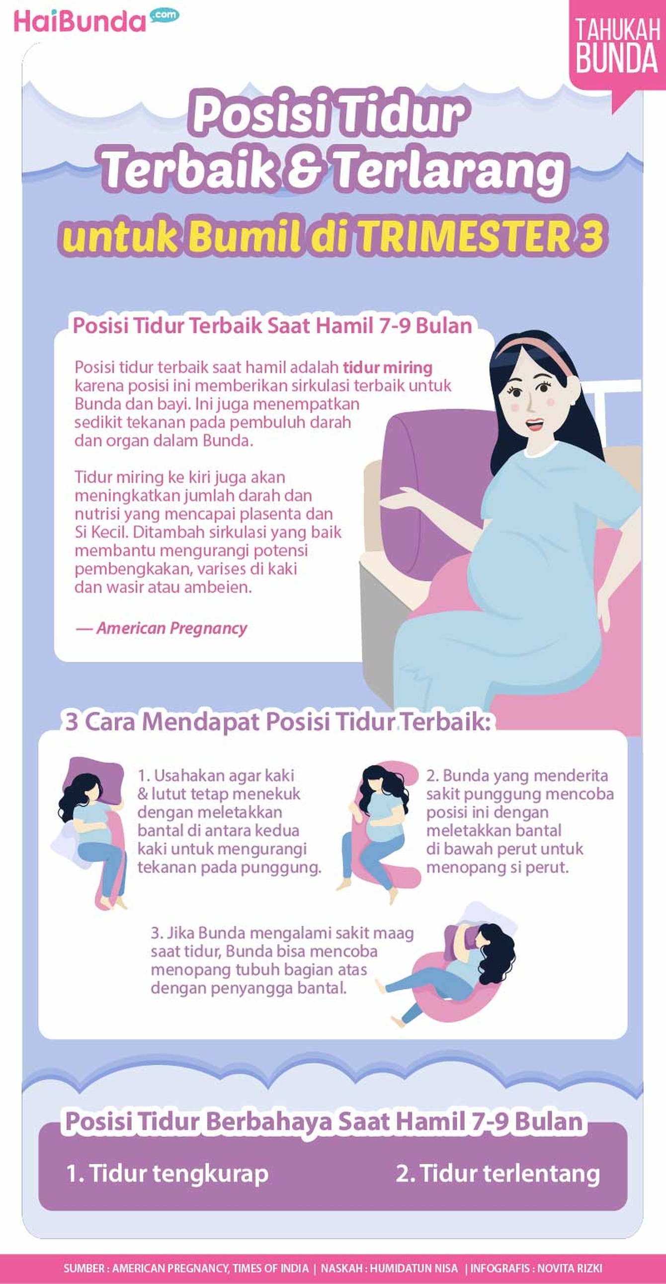 Posisi Tidur Terbaik & Terlarang  untuk Bumil di Trimester 3