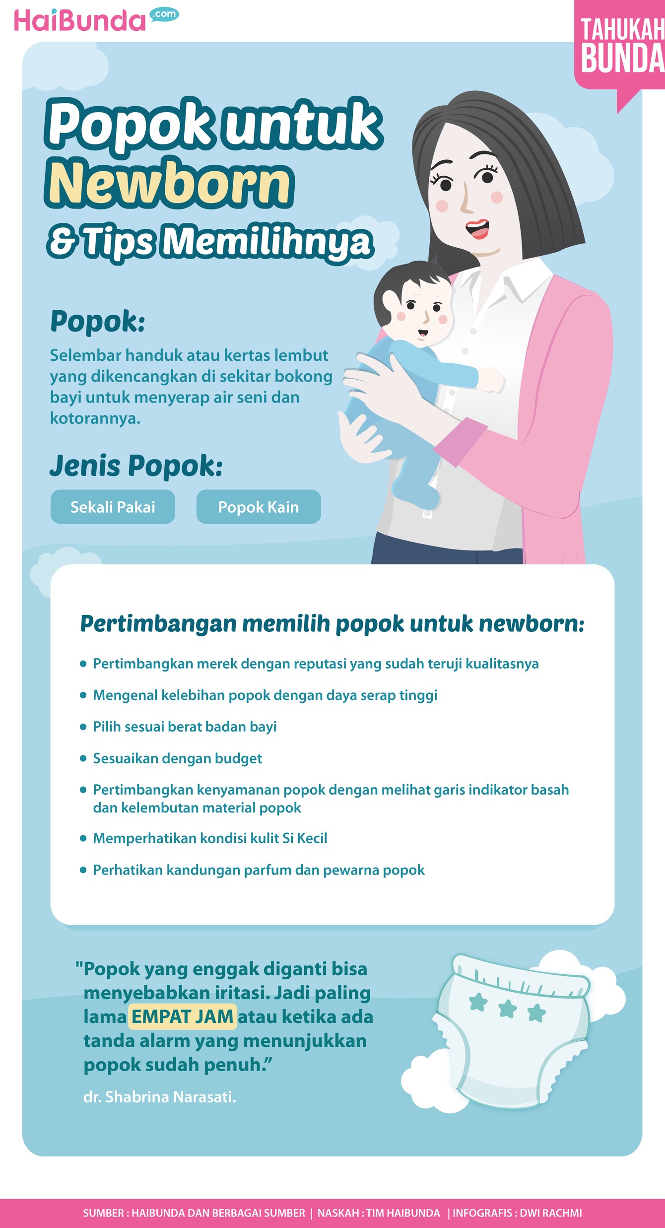 Infografis Serba-Serbi Popok Bayi dan Tips Memilihnya