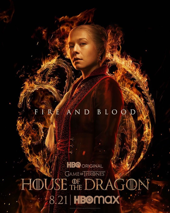 Karakter kunci pertama ada Princess Rhaenyra Targaryen yang diperankan aktris Emma D’Arcy. Ia adalah anak dari Raja Viserys I yang digadang-gadang akan menjadi penguasa Westeros menggantikan sang ayah. /Foto: Instagram/houseofthedragonhbo