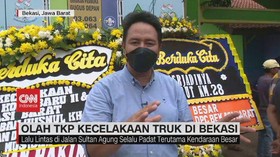 VIDEO: Olah TKP Kecelakaan Truk di Bekasi