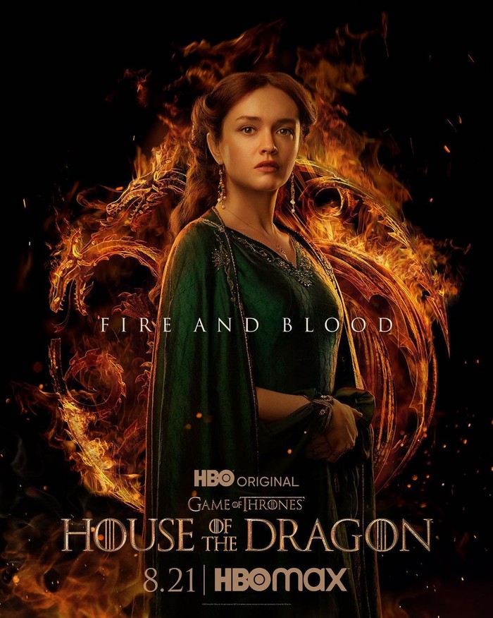 Selanjutnya ada Alicent Hightower yang diperankan aktris Olivia Cooke. Ia adalah putri dari Ser Otto Hightower. Mulanya ia dekat dengan Princess Rhaenyra, hingga berubah karena hubungannya bersama raja. /Foto: Instagram/houseofthedragonhbo