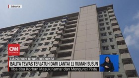 VIDEO: Balita Tewas Terjatuh dari Lantai 11 Rumah Susun