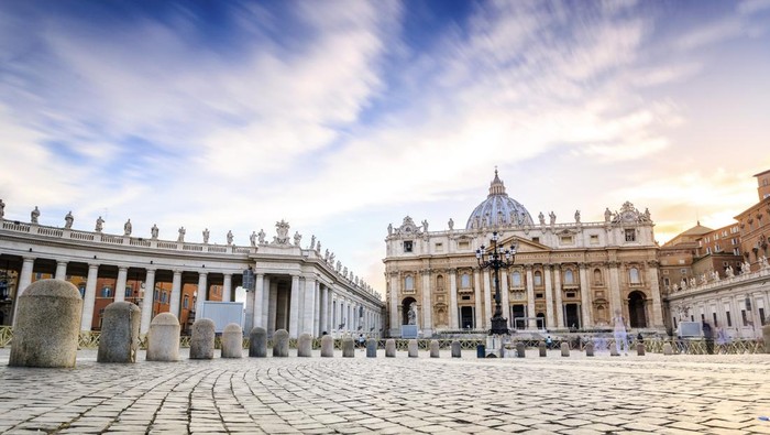 Saint Peter's Basilica and square in Vatican City, Rome, Italy