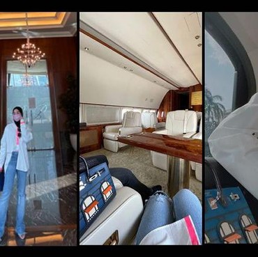 7 Gaya Glamor Istri Haji Isam Pemilik Jet Pribadi yang Antar Farel Prayoga