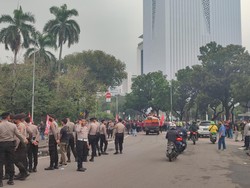 Penampakan Pengamanan di Kawasan Patung Kuda Jelang Demo BBM