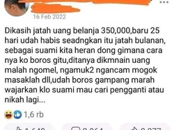 Viral Bikin Geram, Suami Sebut Istri Boros, Uang Belanja Rp 350 Ribu Tak Cukup
