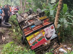 Sopir Diduga Ngantuk, Truk Terguling hingga Masuk Jurang di Tasik