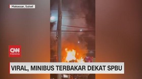 VIDEO: Viral, Minibus Terbakar Dekat SPBU