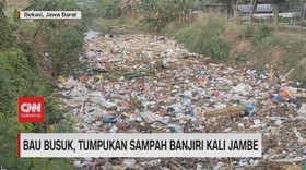 VIDEO: Bau Busuk, Tumpukan Sampah Banjiri Kali Jambe