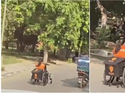 Haru! Wanita Pengantar Makanan Ini Gigih Bekerja di Atas Kursi Roda