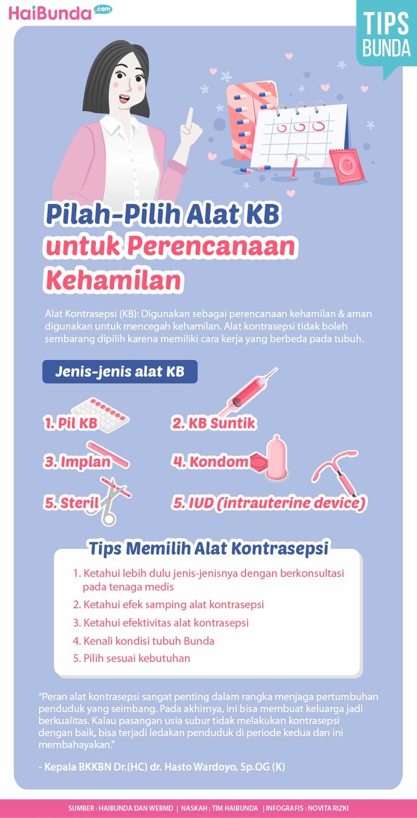 Infografis Pilah-Pilih Alat KB untuk Perencanaan Kehamilan