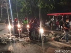 Lalin Jalan Urip Makassar Normal Usai Ditutup Massa Demo BBM, 1 OTK Diamankan