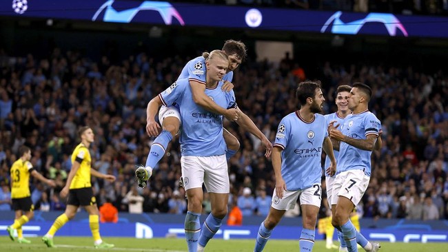 Erling Haaland mencetak gol yang luar biasa saat Manchester City mengalahkan Borussia Dortmund 2-1 pada matchday kedua Grup G Liga Champions.