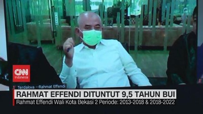 VIDEO: Walkot Bekasi Non-Aktif, Rahmat Effendi Dituntut 9,5 Tahun Bui