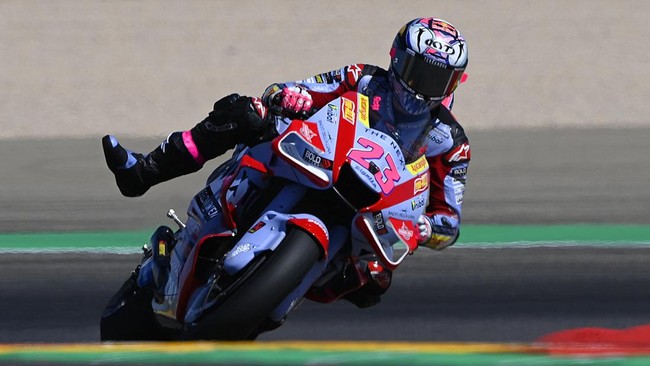 Pembalap Gresini Enea Bastianini mengkhawatirkan perubahan cuara di MotoGP Thailand 2022 di Sirkuit Buriram, Minggu (2/10).