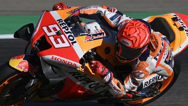 Selebrasi Berapi-api Marquez Finis ke-2 di Kualifikasi MotoGP Valencia