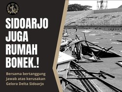 Bonek Galang Dana Tanggung Jawab Kerusakan Stadion Gelora Sidoarjo