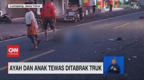 VIDEO: Ayah dan Anak Tewas Ditabrak Truk
