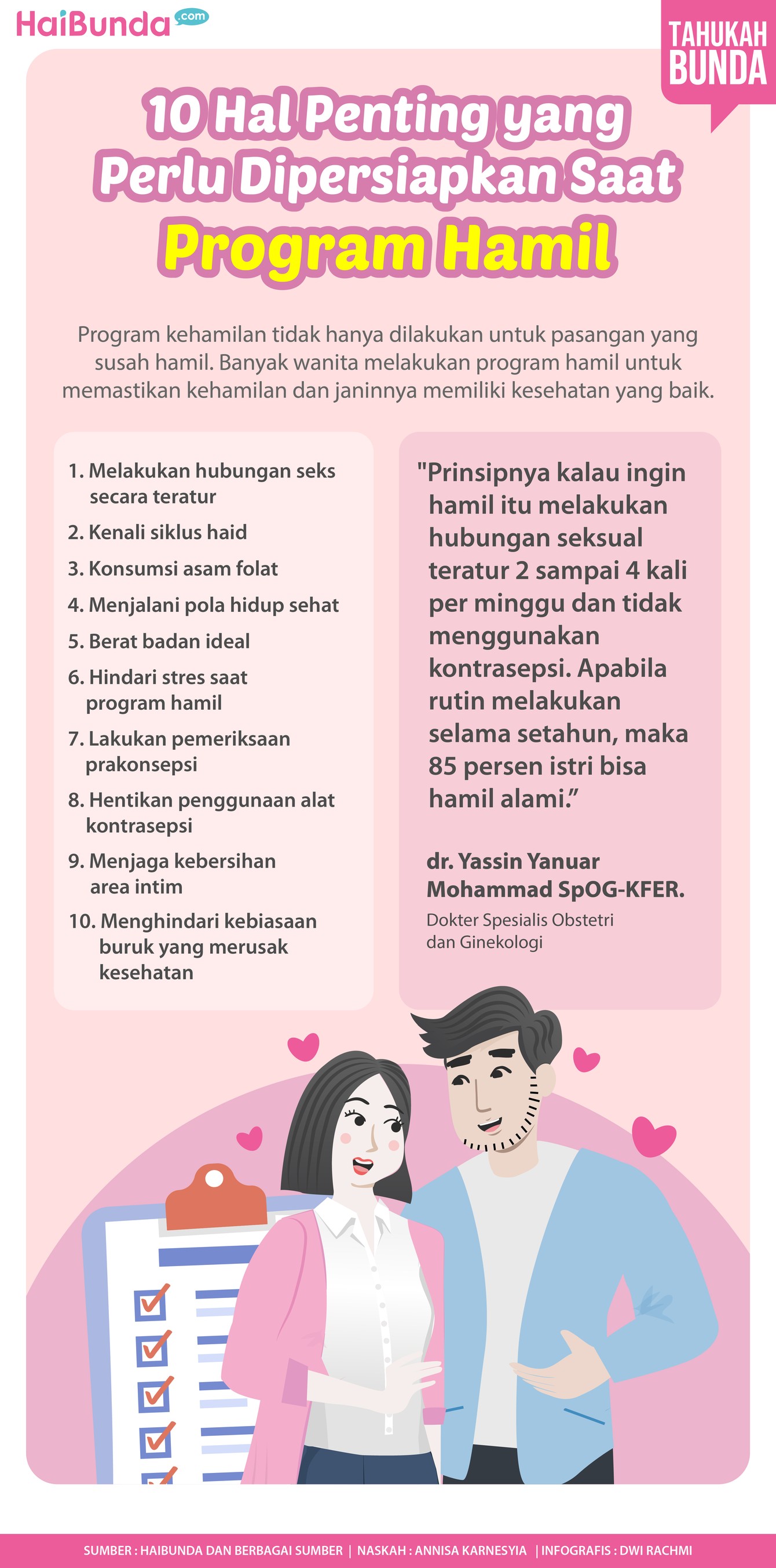 Infografis 10 Hal Penting yang Perlu Dipersiapkan Saat Program Hamil