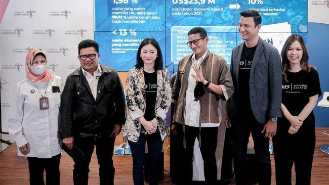 Menparekraf Sandiaga Uno mengatakan, kolaborasi itu akan memfasilitasi pelaku ekraf mendapatkan perlindungan atas Hak Kekayaan Intelektual (HKI).
