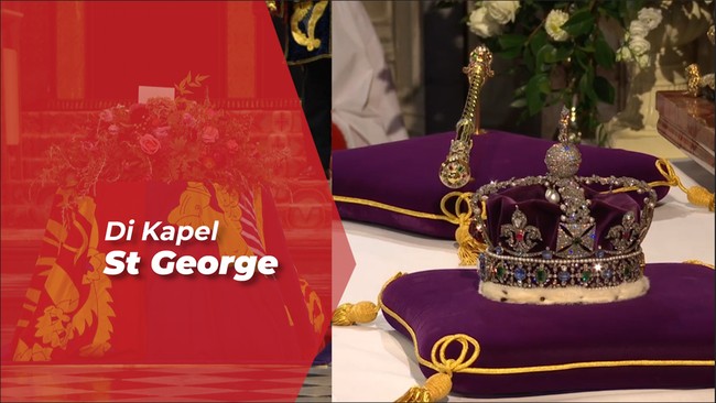 Momen Mahkota Diangkat & Peti Ratu Elizabeth II Diturunkan ke Royal Vault