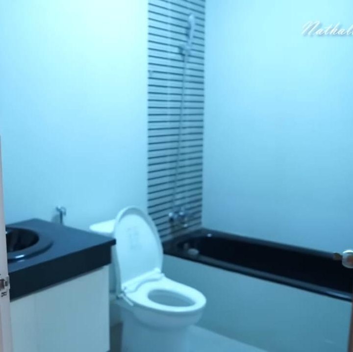<p>Kamar mandi di dalam rumahnya juga cukup mewah dengan bath tub, lho, Bunda. (Foto: YouTube NATHALIE HOLSCHER)</p>