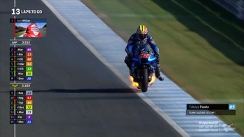 VIDEO: Motor Suzuki Milik Takuya Tsuda Terbakar di MotoGP Jepang