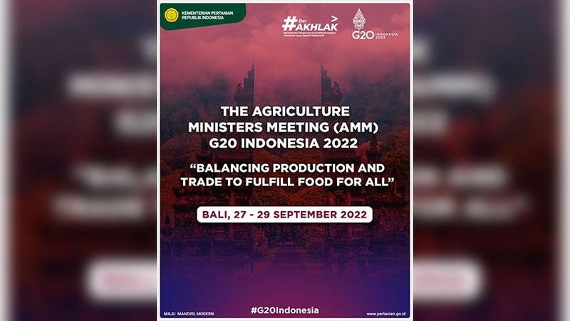 Gelaran kegiatan Agriculture Ministers Meeting (AMM) G20 Indonesia akan dimulai Selasa, (27/9) besok