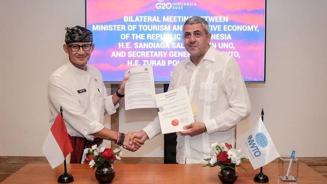 Sandiaga Unu mengatatan Organisasi pariwisata dunia (UNWTO) mengapresiasi upaya pemerintah Indonesia dalam penanganan pandemi dan kebangkitan pariwisata.