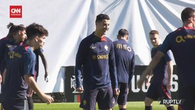 VIDEO: Mata Masih Bengkak, Ronaldo Berlatih Bersama Timnas Portugal
