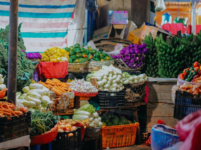 Ilustrasi sayuran di pasar