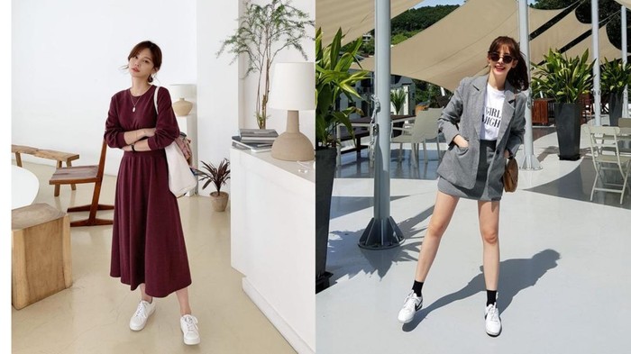 Wajib Punya! Sneaker Putih Bisa Match dengan Berbagai Outfit Termasuk Long Dress