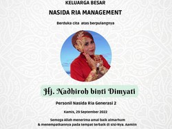 Nadhiroh Personel Nasida Ria Meninggal, Ini Sosoknya yang Legendaris