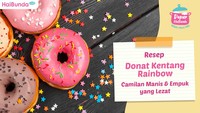 Resep Donat Kentang Rainbow, Camilan Manis & Empuk yang Lezat