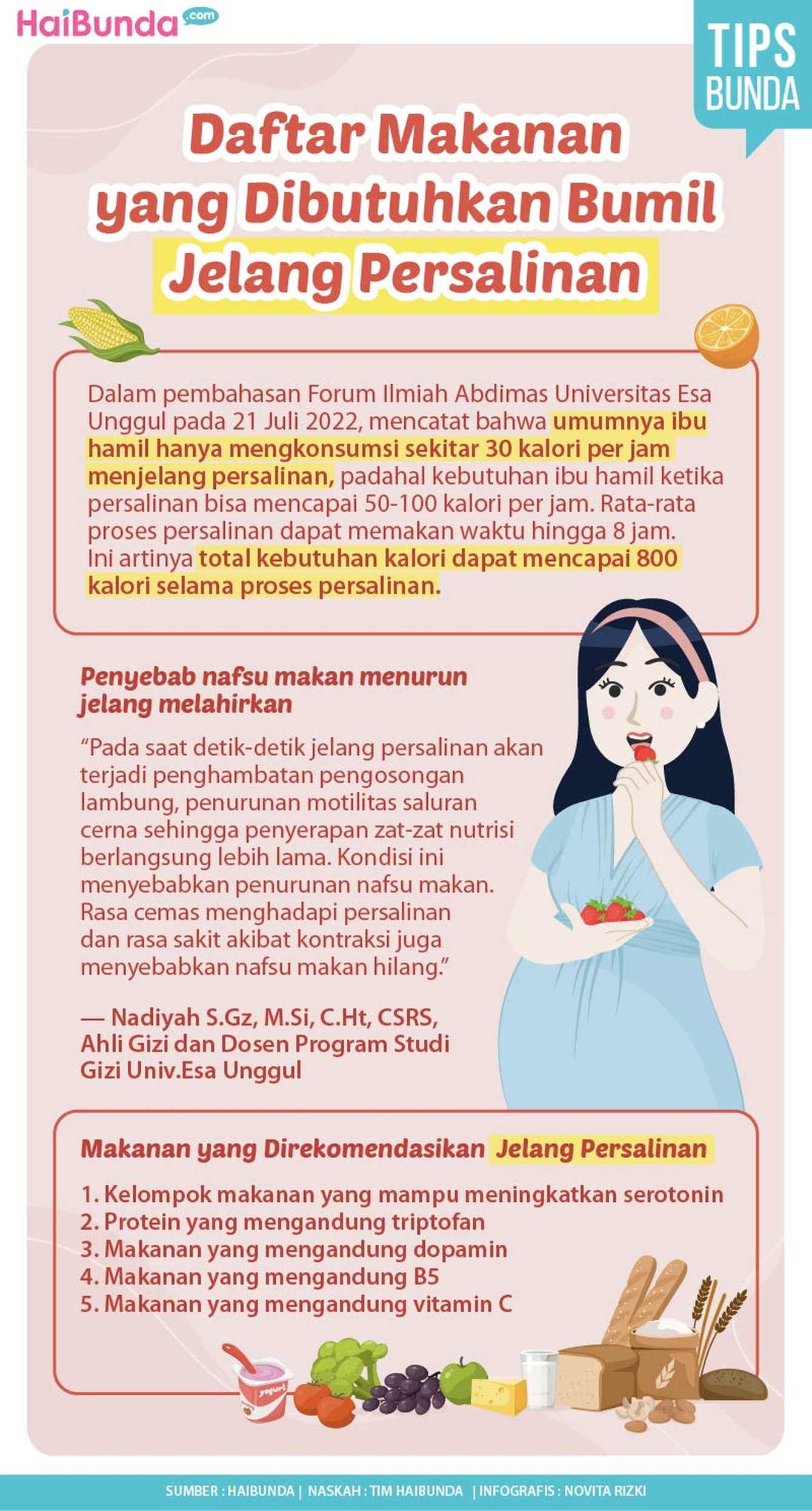 Infografis Daftar Makanan yang Dibutuhkan Bumil Jelang Persalinan agar Siap Fisik & Mental Infografis Daftar Makanan yang Dibutuhkan Bumil Jelang Persalinan agar Siap Fisik & Mental