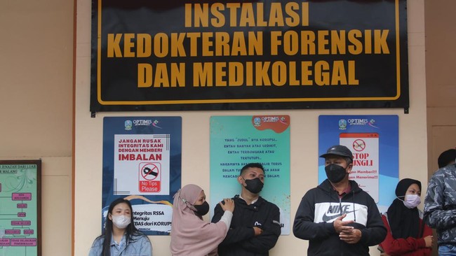 Menurut data Dinkes Kabupaten Malang, Kamis (6/10), jumlah korban meninggal 131 orang. Sementara korban luka yang masih dirawat 59 orang.